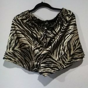 O/S Gold & Black Zebra print shorts.